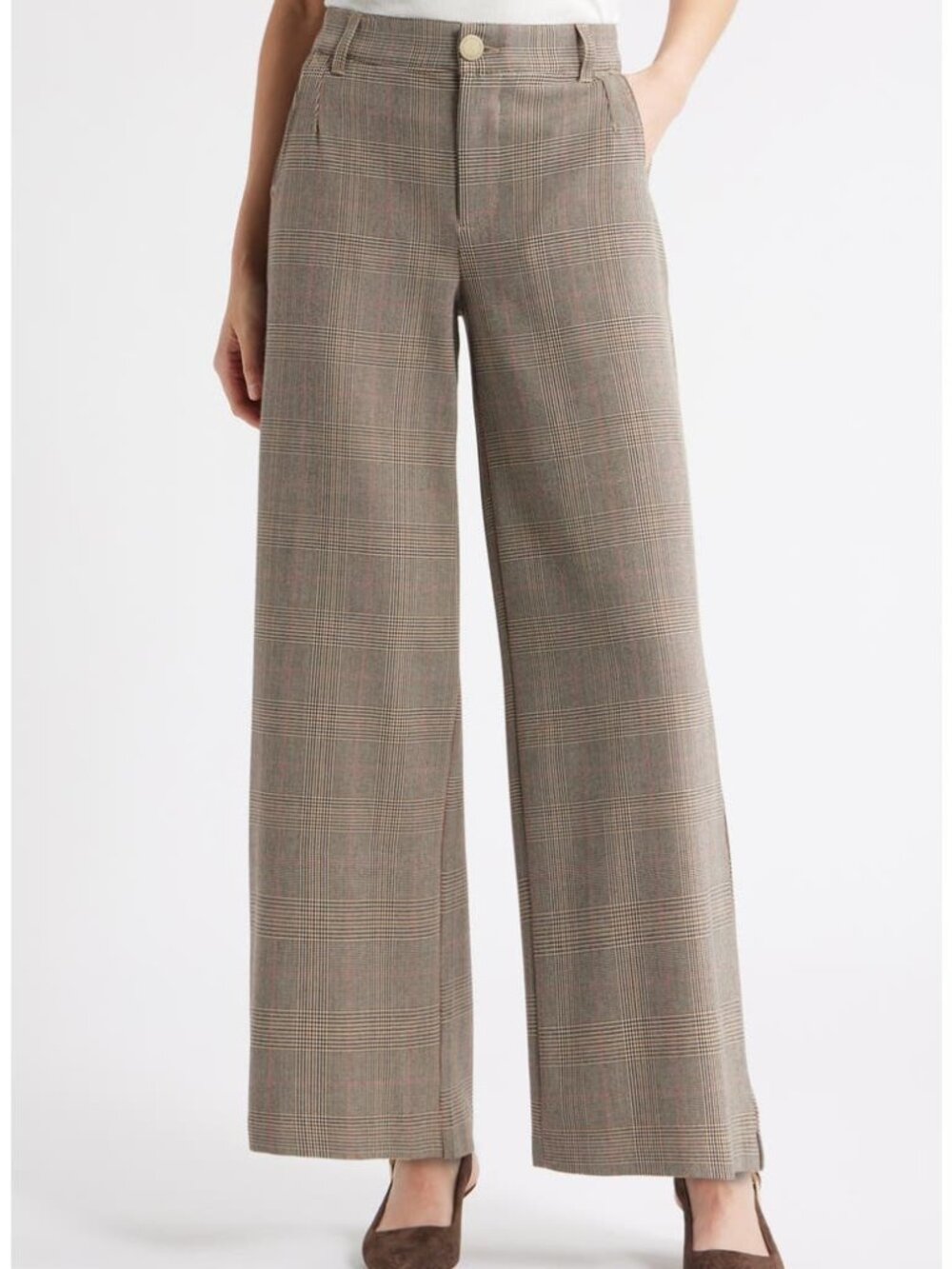 Wit And Wisdom Plaid Pants Whitney Skyrise Absolution Wide Leg Size 4P